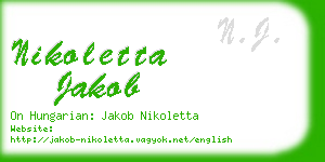 nikoletta jakob business card